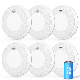 Runidur Smoke and Carbon Monoxide Detector with Battery Backup, Easy Installation, 10 Year Sealed Battery (6 Piece)
