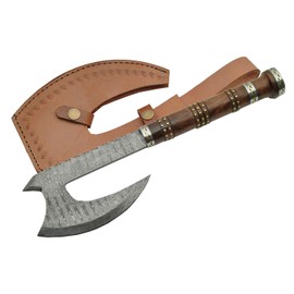 SZCO Supplies DM-1107 Damascus Steel Rosewood Hatchet Axe