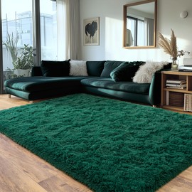 OHDS Green Area Rug for Bedroom Living Room,6x9 feet Soft Fluffy Fuzzy Rug Comfy Shaggy Rug,Anti-Skid Durable Rug Modern Indoor Floor Carpet for Kids Dorm Nursery, Home Decor Aesthetic