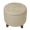 Adeco Fabric Cushion Button Tufted Lift Top Storage Footstool, Height