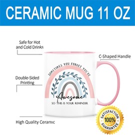 Thank You Gifts for Women, Inspirational Encouragement Gifts for Women Men Coffee Mugs Sometimes You Forget You're Awesome Mugs Teacher,Mom, Best Friend,Her,Female,Birthday,Christmas Gifts Coffee Cups