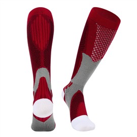 American Trends Red Boys Socks Youth Soccer Socks Red Compression Socks Kids Knee High Socks Red Athletic Socks for Baseball Softball Medium