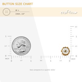 Craftisum 20 pcs Mini Size Openwork Crown Base Holds A Faux Pearl Metal Shank Sewing Buttons - 13mm - 1/2"