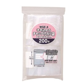 Japax WGE4 Zipper Plastic Bags, Transparent, Width 3.9 x Height 5.5 inches (10 x 14 cm), Thickness 0.04 inches (0.040 mm), 200 Pieces, Write-On Type, Perfect for Storage and Organization