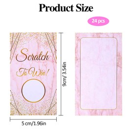 24 Pieces Scratch Card Reveal, Surprise Scratch Off Card, DIY Greeting Cards Lucky Draw Scratch Cards, Surprise Reveal Game Scratch Off Tickets for Birthday, Small Business, Holiday, Party (Pink)