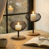 Modern Metal Candle Holders Set of 2, Elegant Black &