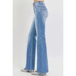 Sidefeel Women's Wide Leg Jeans High Waisted Flare Bell Bottom Denim Pants Size 10 Sky Blue