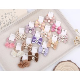 BIANHUAN Hair Elastic Ribbon for Children, Girls, Kids, Baby, Kids, Large Capacity, Hair Arrangement, Hair Accessories, Hair Ornaments, 30-Piece Set, Cute, Stylish, Painless, Cute, Elementary School