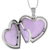 1 inch Sterling Silver Diamond Heart Locket Necklace for Women