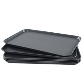 Kiddream 6-Pack Large Grey Boot Trays, Rectangular Serving Tray Shoe Trays