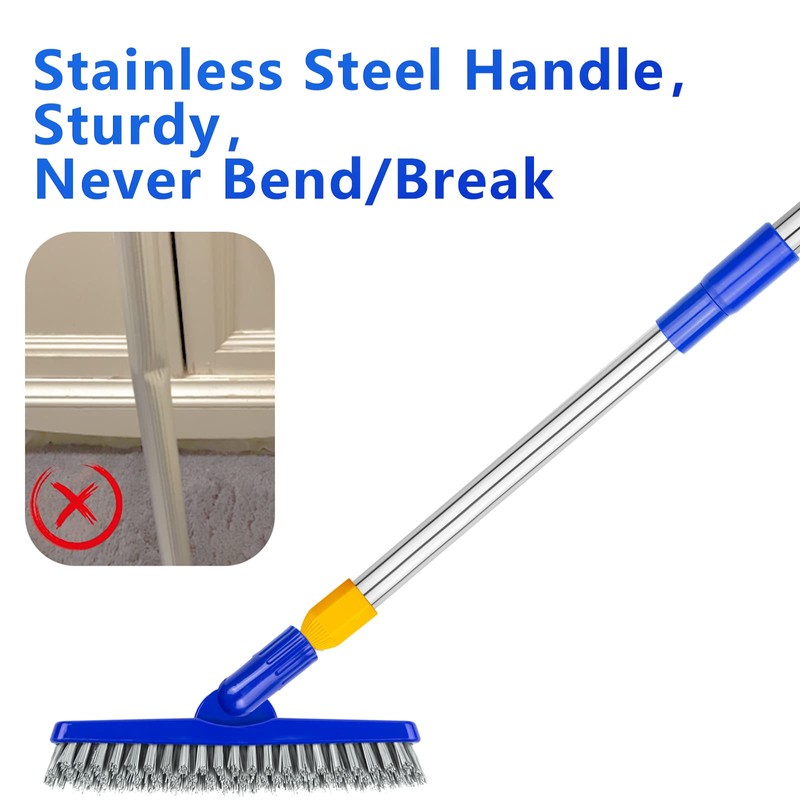 ITTAHO 2 Pack Grout Brush with Long Handle, 56.5'' Swivel