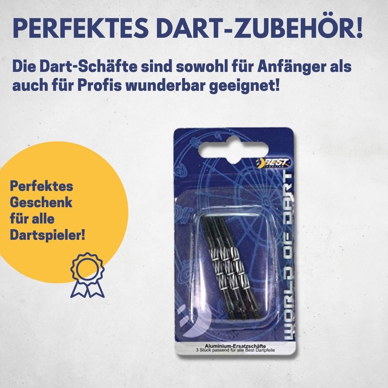 Best Sporting Dart-Schäfte Aluminium I 3 Dart Shafts rot, blau