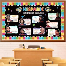 Hispanic Heritage Month Bulletin Board Decorations Set, Spanish Classroom Posters Decorations Latino-American Spanish School Classroom Door Decor Celebrate Hispanic Heritage Month Decoration