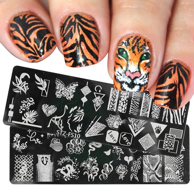 Nail Stamp Set, 5 Pieces Nail Stamp Plate Flowers, Nail