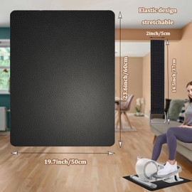 Elliptical Mat for Hardwood Floors, Non Slip Ellipse Leg Exerciser Mat Rubber Under Desk Elliptical Mats With 4PCS Pedal Straps for Tile Floor Concrete Exercise Equipment Pads