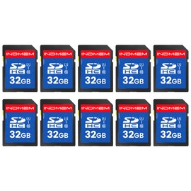 INDMEM SD Card 32GB, 10-Pack UHS-I Class 10 MLC Flash Memory Card, High-Speed Secure Digital Cards for Cameras, DSLR, Action Cams - Reliable Storage