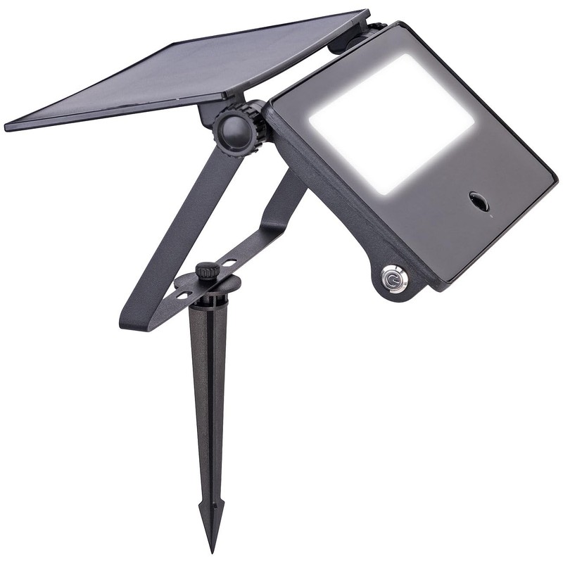 Luminea LED Außenleuchten Solar: 2er-Set Solar-LED-Gartenstrahler, PIR-Sensor, 1.300 lm, 2x