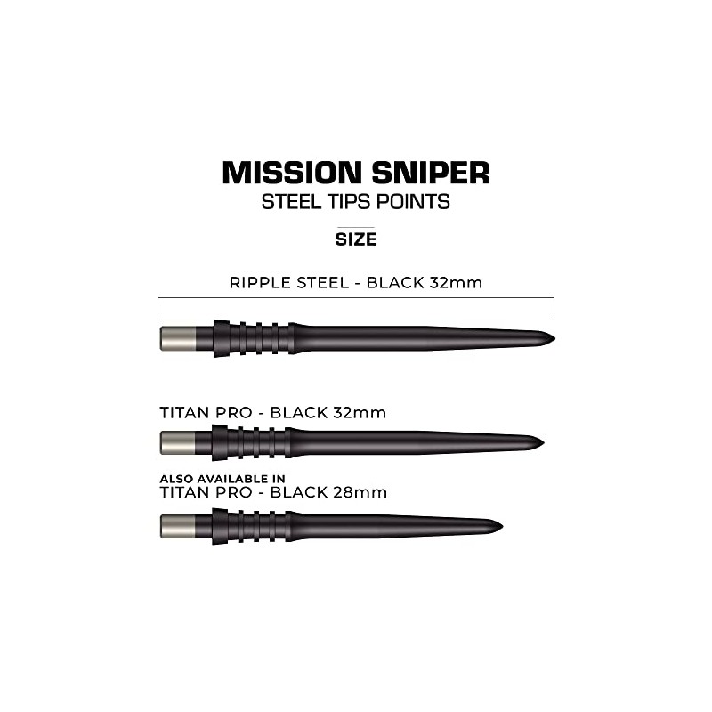Mission Darts Sniper Points Titan Pro | Steel Tip Replacement