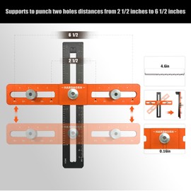 HARDHORN Cabinet Hardware Jig, Adjustable Cabinet Handle Template Tool for Door Knob and Drawer Pulls, Woodworking Installation Tools, Punch Locator Drill Guide