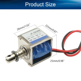 Fielect DC 6V 20N Push Pull Type Solenoid Electromagnet, 2A 12W 10mm Stroke Open Frame Solenoid Electromagnet Linear Motion, JF-0826B-6V
