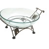Deco 79 Glass Bowl Metal Stand, 19 by 10-Inch