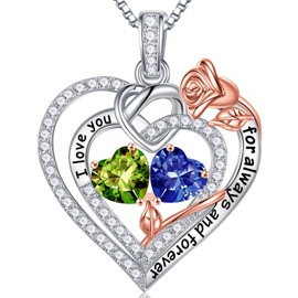 Iefil Wife Christmas Ideas - Wife Birthday Gift Ideas, Wife Gifts, Wife Christmas Necklace, Anniversary Wife Gifts | December Birthstone Necklace for Women, Tanzanite Peridot Necklace