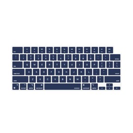 MOSISO Keyboard Cover Skin Compatible with MacBook Air 15 inch M3 A3114 M2 A2941/Air 13.6 A3113 A2681/Pro 14/16 M4 M3 M2 M1, Navy Blue