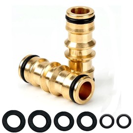 2pcs Brass Double Male Hose Connectors, Double Male Hose End Connector Garden Hose Pipe Connectors Hose Male to Male Connector Extender for Hose Pipe Tube & Garden Irrigation