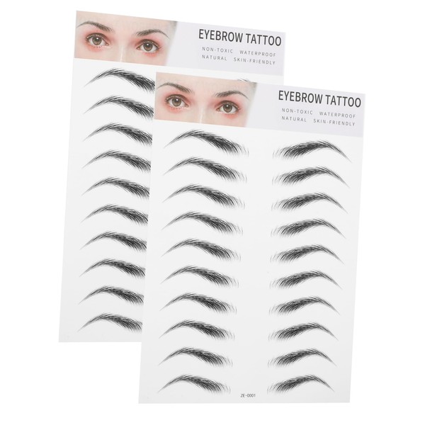 TOVINANNA 2pcs Imitation Eyebrow Transfer Stickers for Women Men Easy