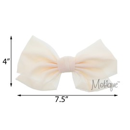 Chiffon 7 inch Hair Bow-Ivory