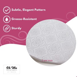 12-Pack Oh Ube 12 Inch Round Wraparound Cake Boards - Sturdy, 1/4" Cake Drum - Food-Grade, Greaseproof, 12 Inch Cake Drum White - Corrugated Cake Boards for Cake Base, Cake Plate, Cake Display