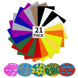 Guangyintong 3D Puff Heat Transfer Vinyl Bundle, 21 Pack 12" x 10" Puff Iron on Vinyl Roll for T-Shirt 20 Assorted Colors Puff HTV Vinyl for All Cutting Machine Easy to Cut & Weed