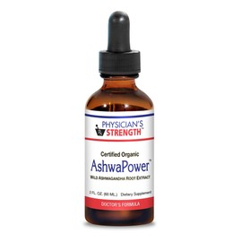 Physician's Strength AshwaPower - 2 fl oz - Wild Ashwagandha Root Extract - Supports Overall Health & Energy - 86 Servings