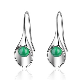 Boowhol Agate earrings earrings female earrings long temperament ear hook ear jewelry 925