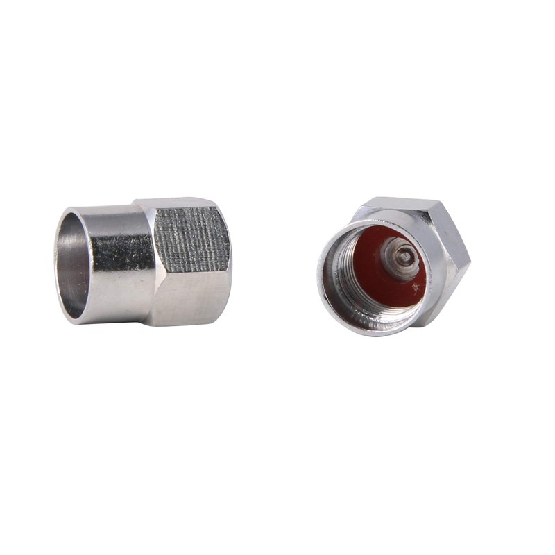 RockTrix - 4 Pieces - Silver Brass Valve Stem Caps