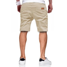 JMIERR Mens Casual Shorts - Cotton Drawstring Summer Hawaiian Beach Stretch Waist Twill Chino Dress Golf Shorts with Pockets for Men 9 Inch Inseam, US 44(4XL), S2 Beige