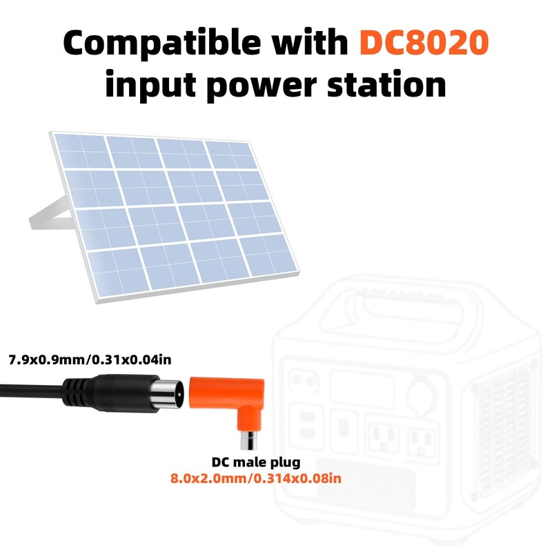 DC 7909 Female to DC 8020 Male Adapter, 90 Degree