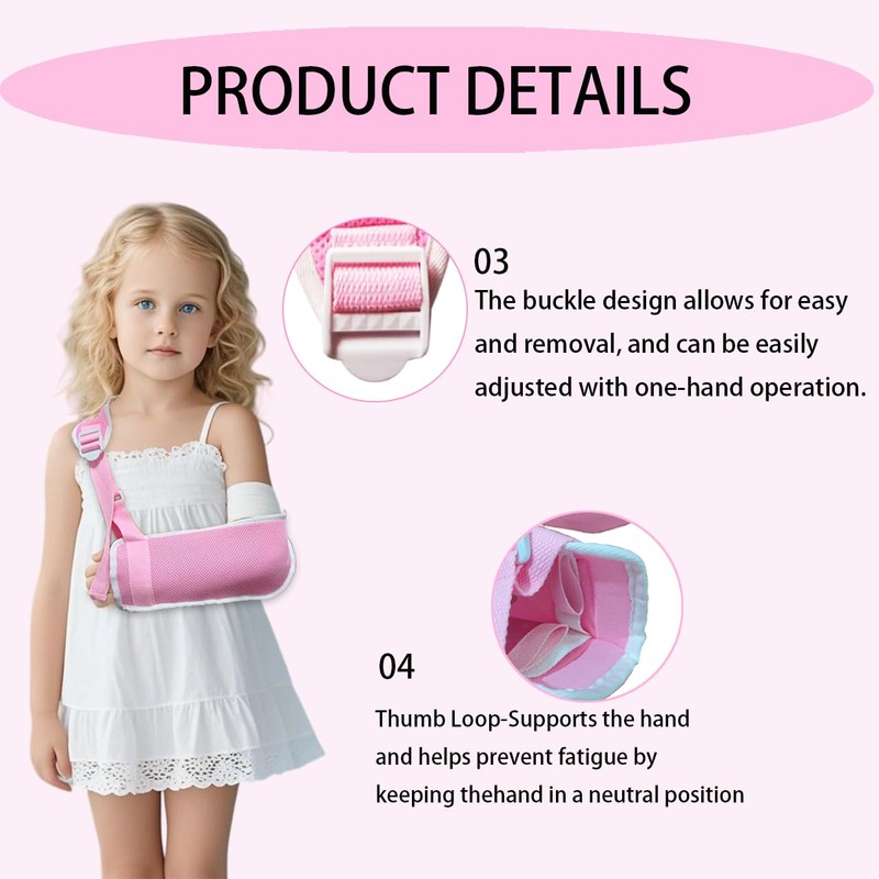 Adjustable Children's Arm Sling - Breathable Mesh Shoulder Stabilizer for