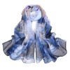Fukufuku Women's Floral Chiffon Beach Scarf, Scarf, Large, Thin, Spring,
