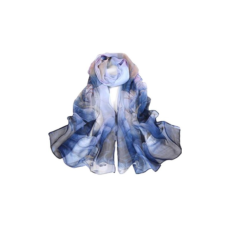 Fukufuku Women's Floral Chiffon Beach Scarf, Scarf, Large, Thin, Spring,