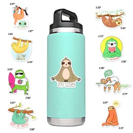 Sloth Stickers for Laptop Sloth Stickers for Water Bottles Waterproof Cute Sloth Stickers Pack (50 Pcs)
