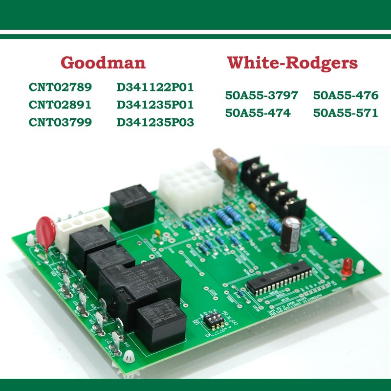 White Rodgers 50A55-3797, 50A55-474 Furnace Control Board, Replacement for Trane