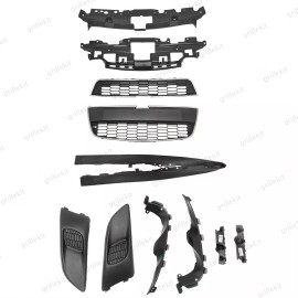 NAYSON 11PC For Sonic 2012-2016 Bumper Radiator Cover Upper Lower Chrome Grille  Kit