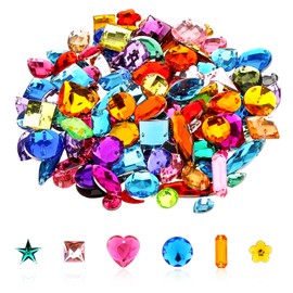 500 Pieces Sew on Rhinestones, Multicolor Craft Gems Acrylic Sewing Gems Mixed Shaped Sew on Crystals Flatback Sewing Glass Rhinestones Bulk for DIY Clothes Shoes Jewelry Crafts Making Supplies