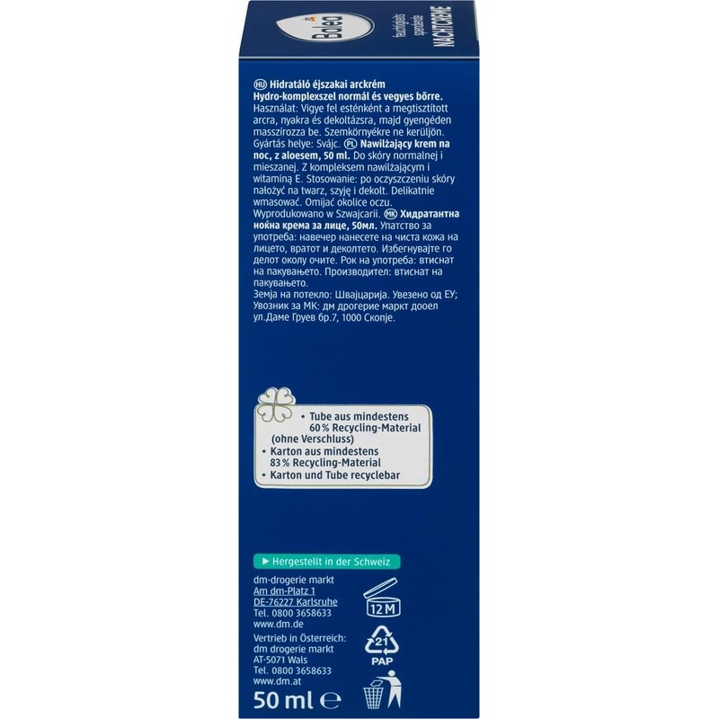 Balea Day Cream and Night Cream for Normal and Combination