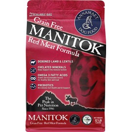 Annamaet Grain-Free Manitok Red Meat Formula Dry Dog Food, (Fresh Lamb), 12-lb Bag