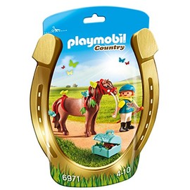 Playmobil 6971 Collectable Groomer with Butterfly Pony, Fun Imaginative Role-Play, PlaySets Suitable for Children Ages 4+