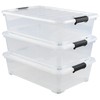 Gloreen 25 Quart Plastic Underbed Storage Container with Wheels, Clear