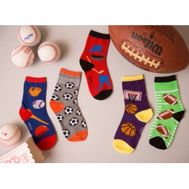 Foozys Kids Boys Building Blocks - Crazy Funny Cool Colorful Crew Socks