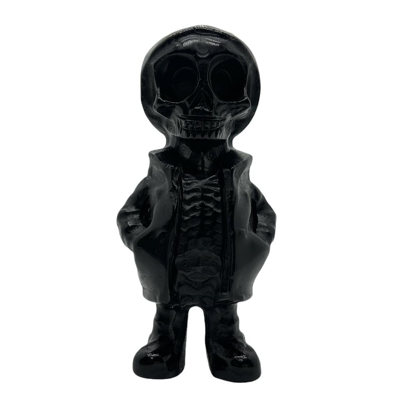 JRVIPSJ Black Skeleton Decoration Ghost Figurine Crystal Ghost Carving Human